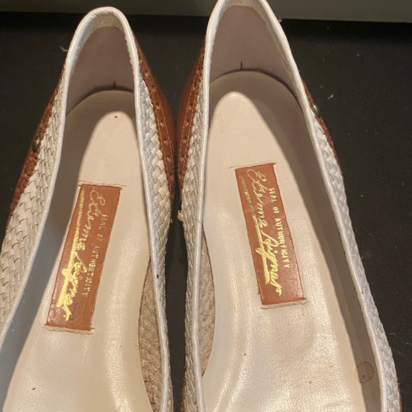 Etienne Aigner Brown and Cream Woven Tassel Loafers - Picture 2 of 12